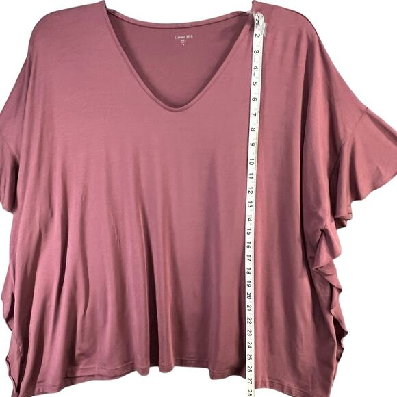 Garnet Hill Tunic Top Women M Burgundy Batwing Stretch Relaxed Feminine NEW - Picture 9 of 16